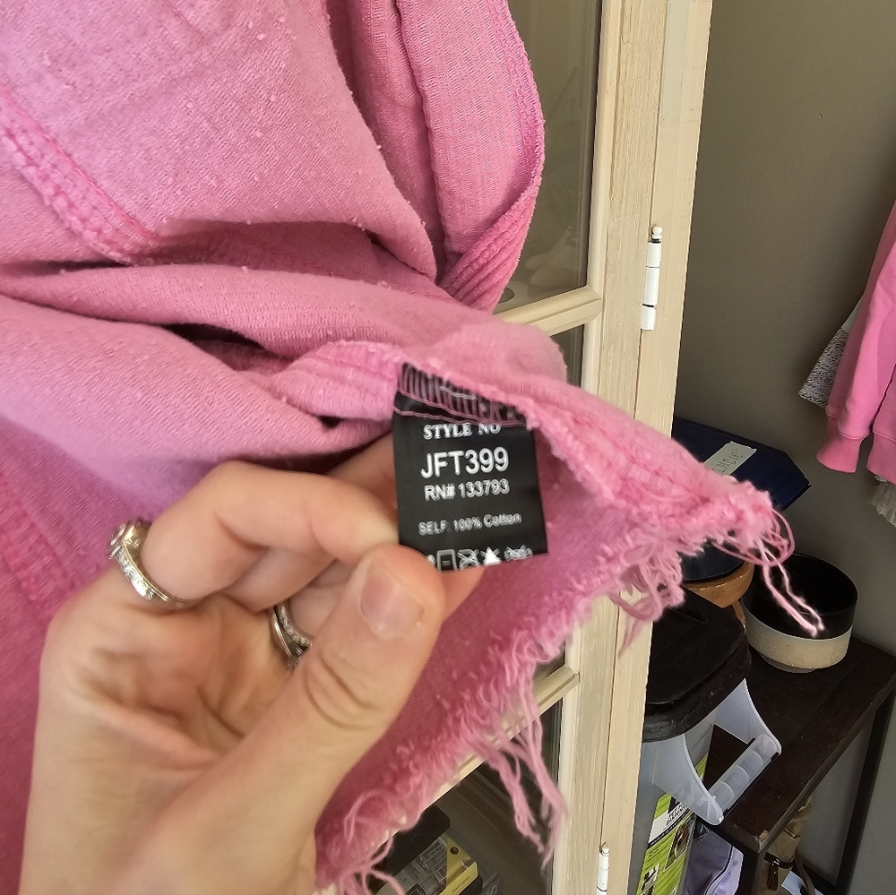 POL Corduroy Trucker Ribbed Jacket Raw Hem Barbie Pink - Picture 6 of 9